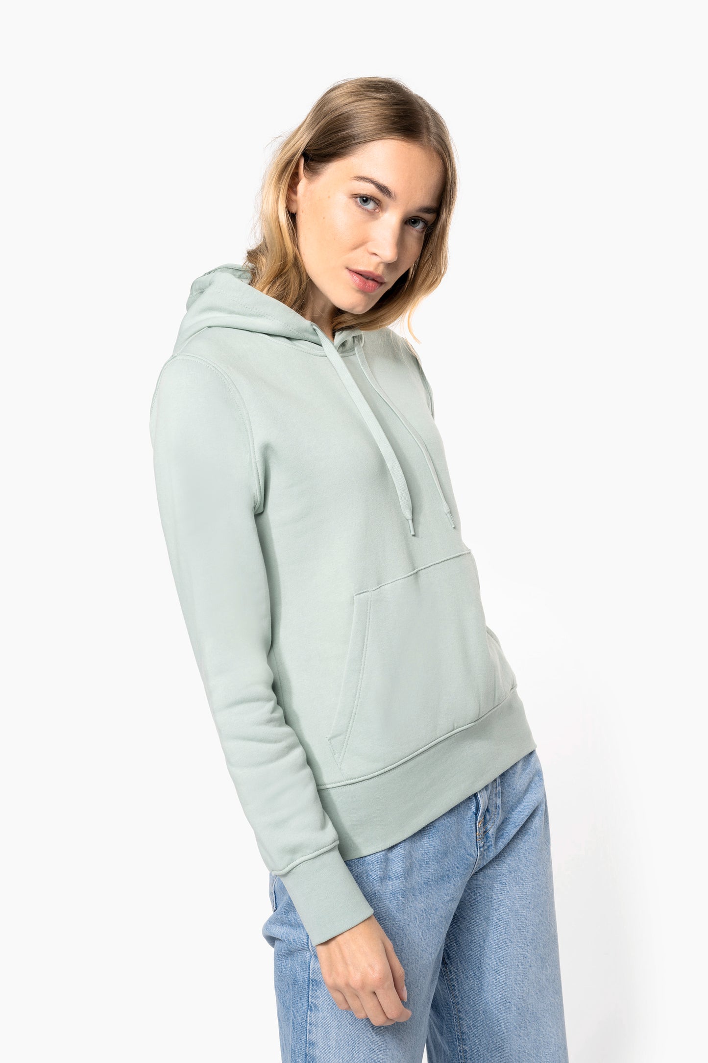 SN4028 - FELPA DA DONNA ECO-RESPONSABILE CON CAPPUCCIO