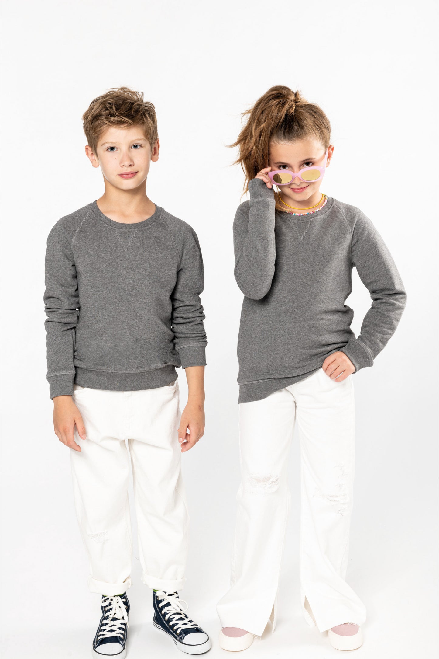 SN480 - SUDADERA ALGODÓN ORGÁNICO CON CUELLO REDONDO.HOMBRE