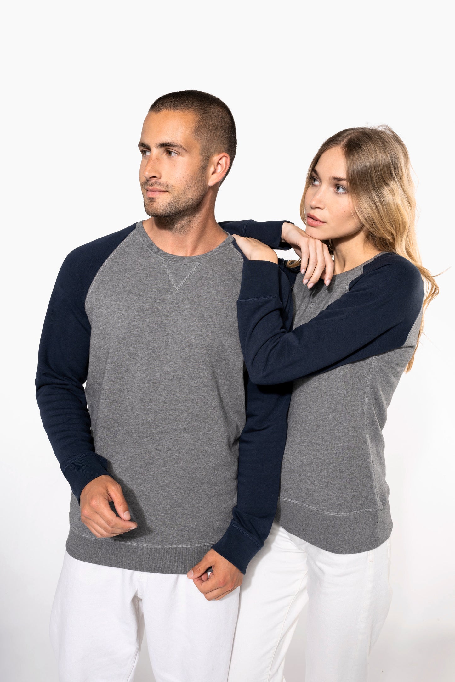 SN491 SWEAT COL ROND BICOLORE.HOMME