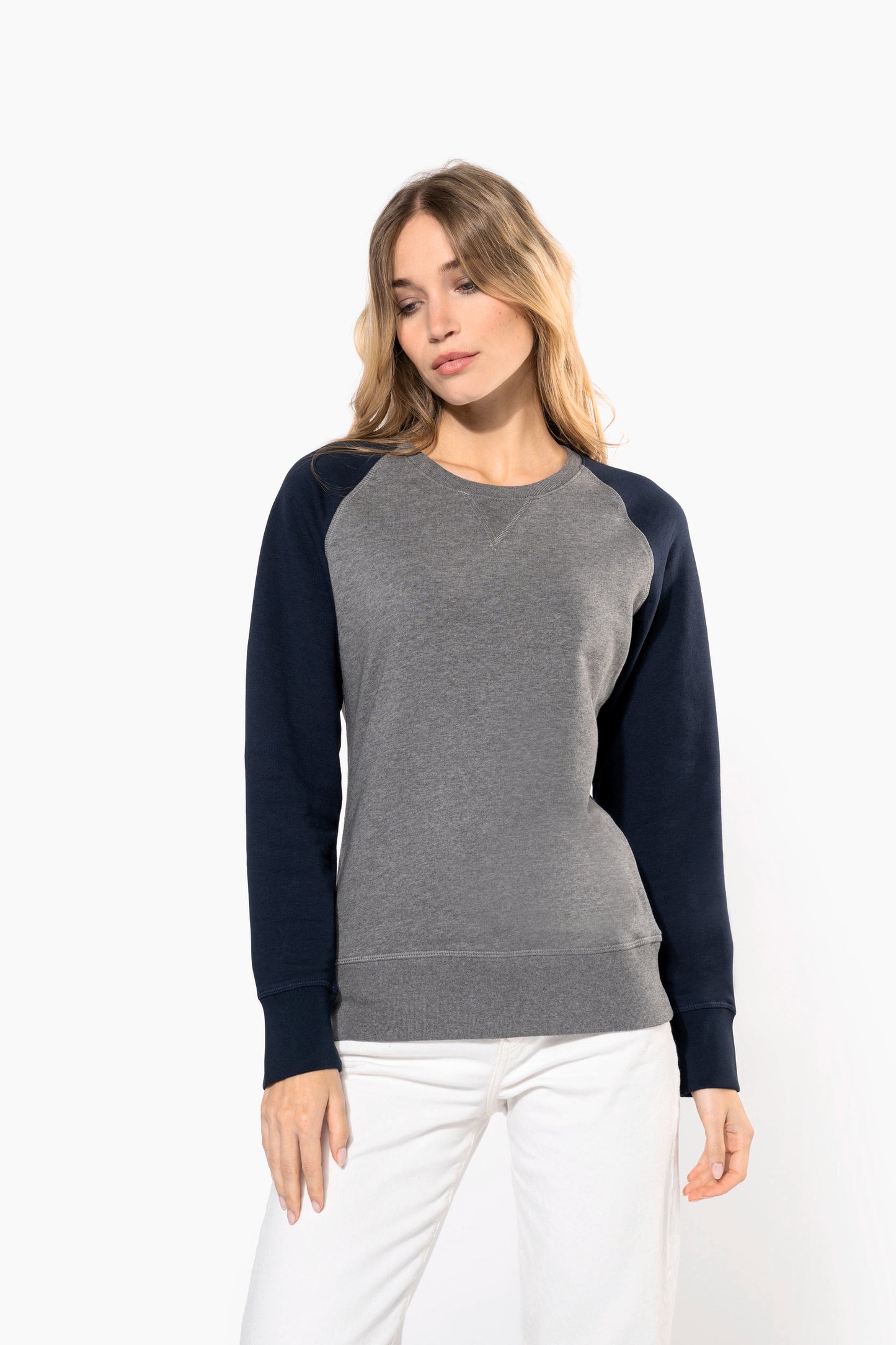SN491 SWEAT COL ROND BICOLORE.HOMME