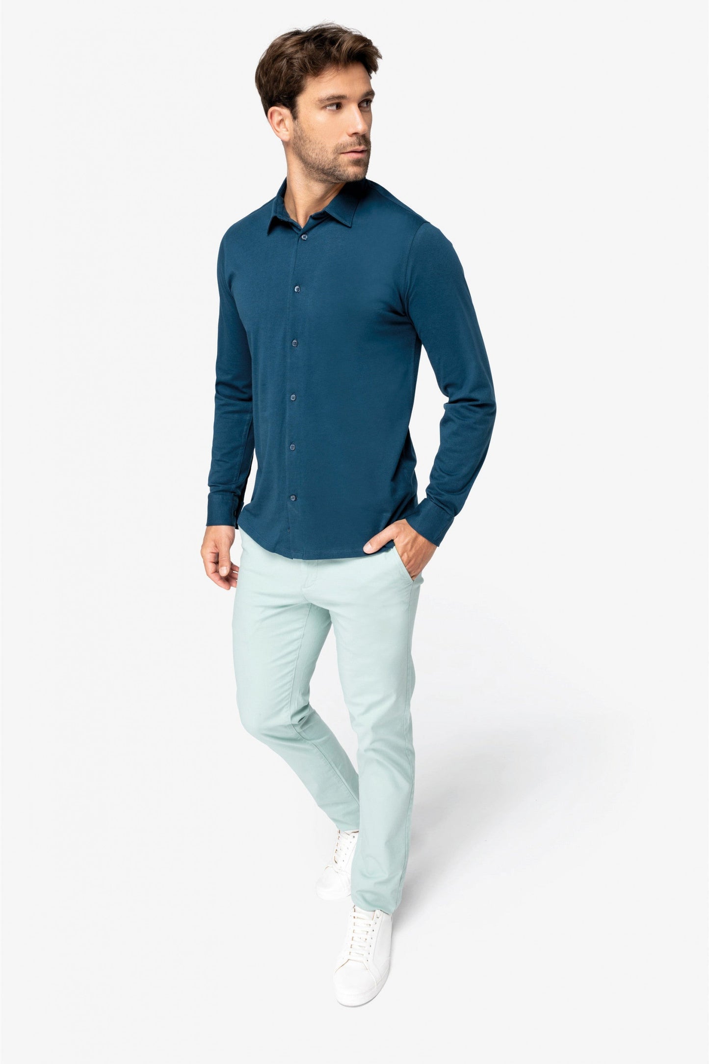 SNCA510- CAMICIA DA UOMO IN MAGLIA ECO JERSEY