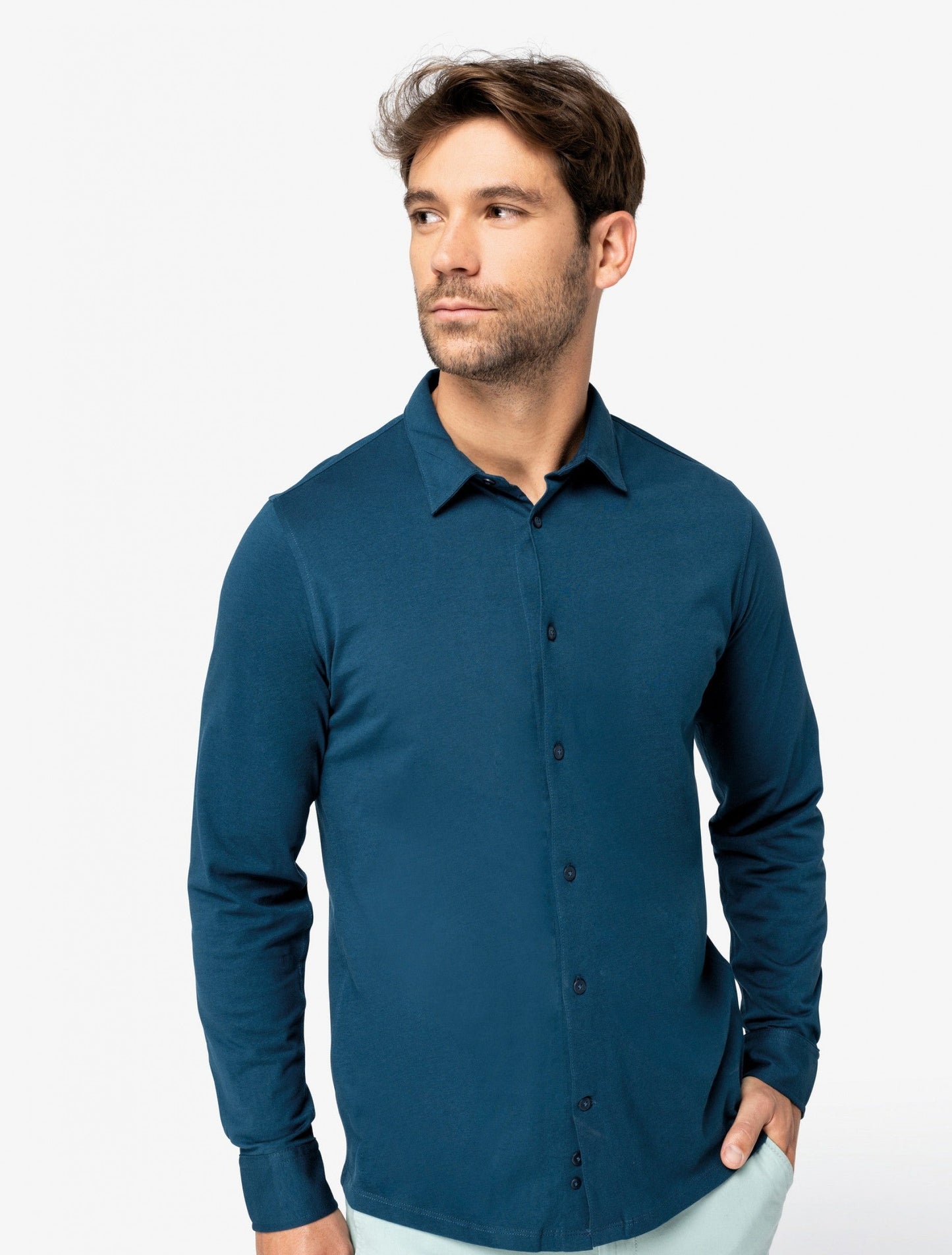 SNCA510- CAMICIA DA UOMO IN MAGLIA ECO JERSEY