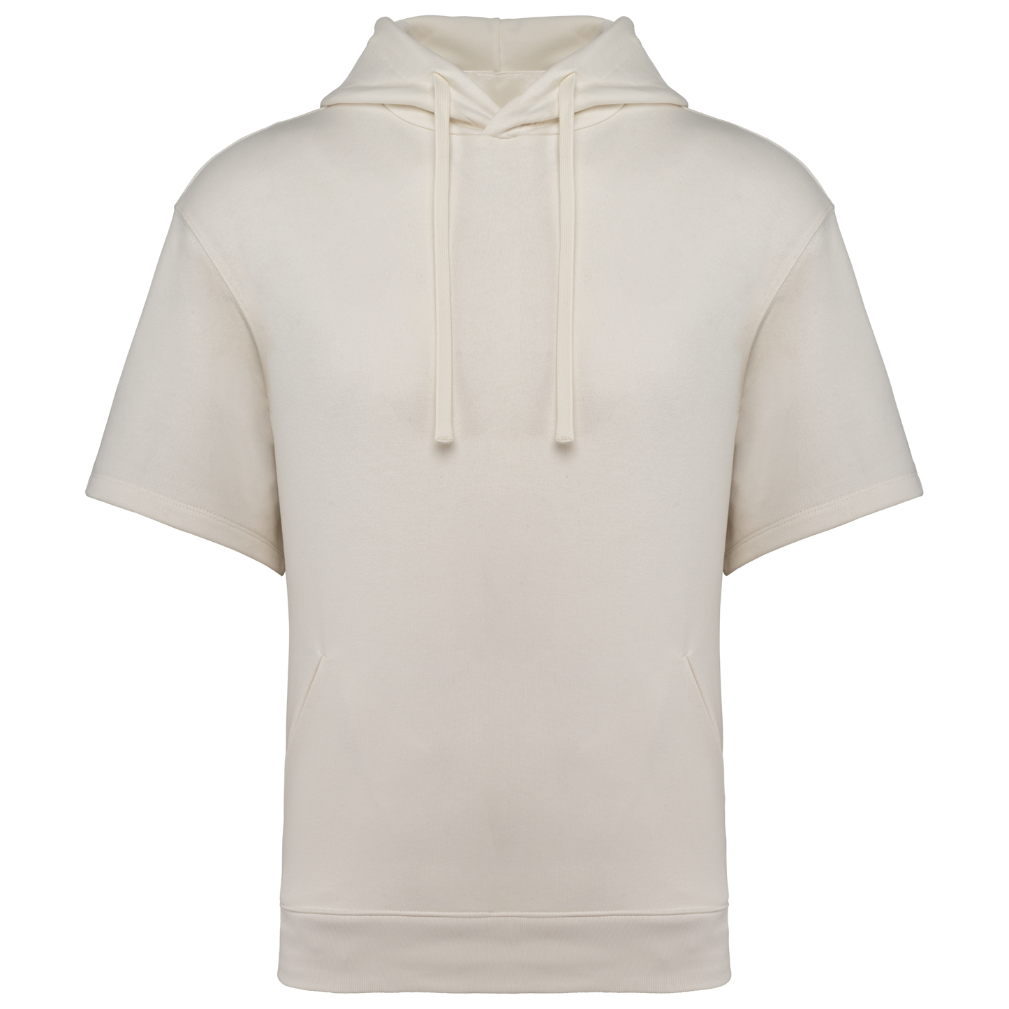 SNS406 - Felpa con cappuccio a maniche corte e spalle scese