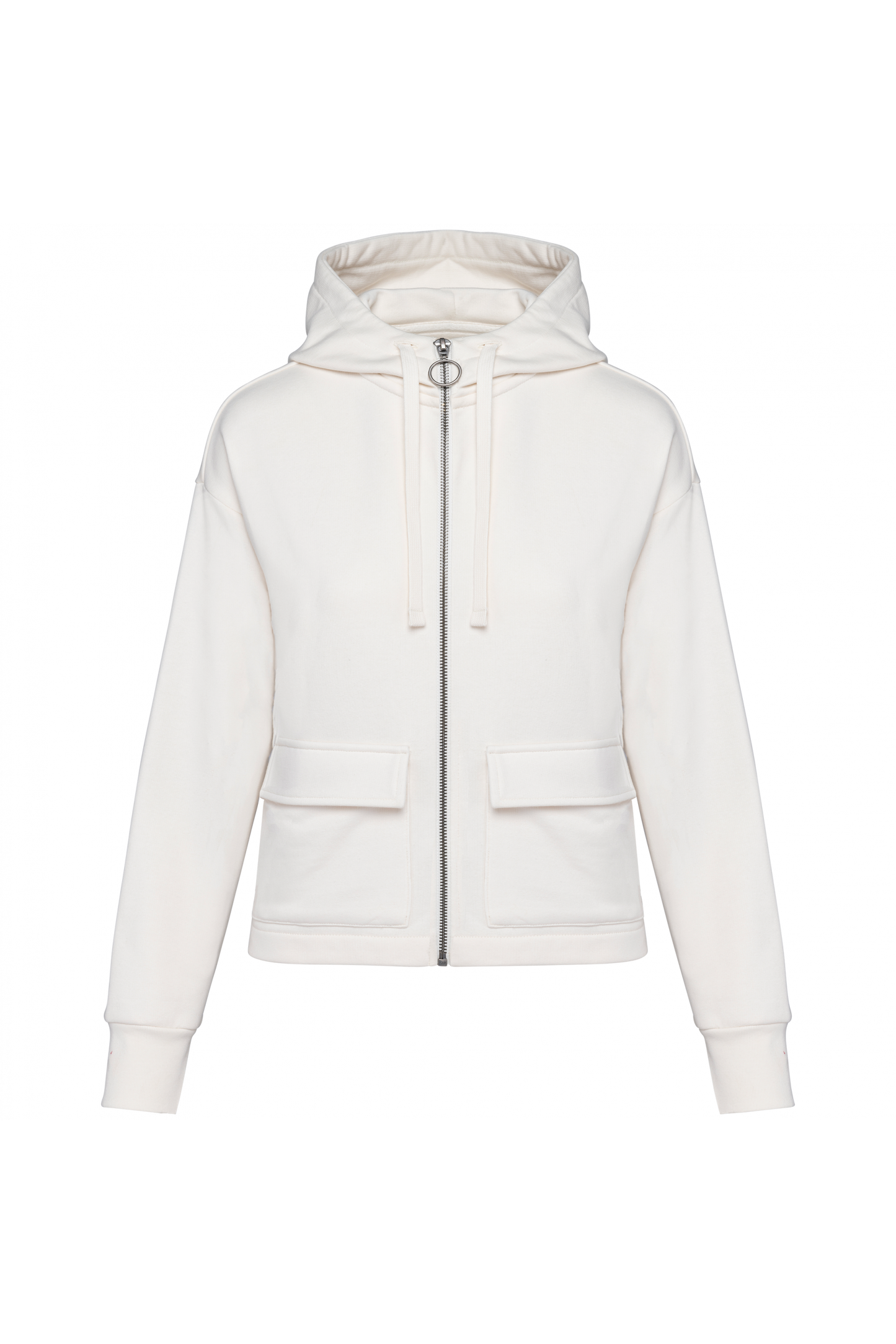 SNS409 - FELPA ECO CON ZIP E CAPPUCCIO.DONNA