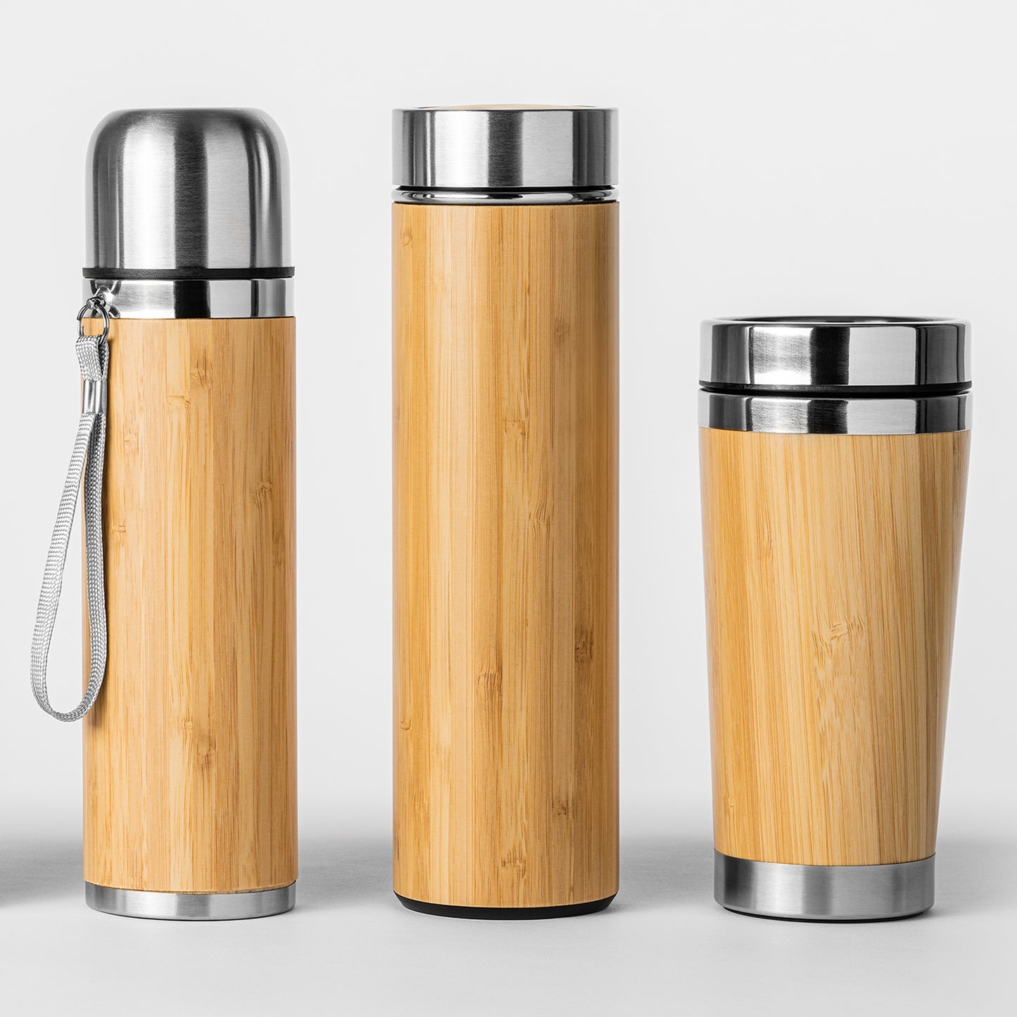 SNACC4033-VASO DE ACERO INOXIDABLE CON PARED BAMBÚ