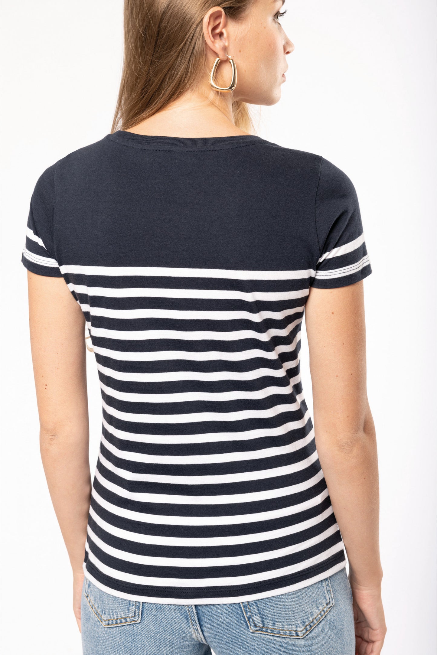 SNC3034-T-SHIRT MARIN EN COTON BIO POUR FEMME