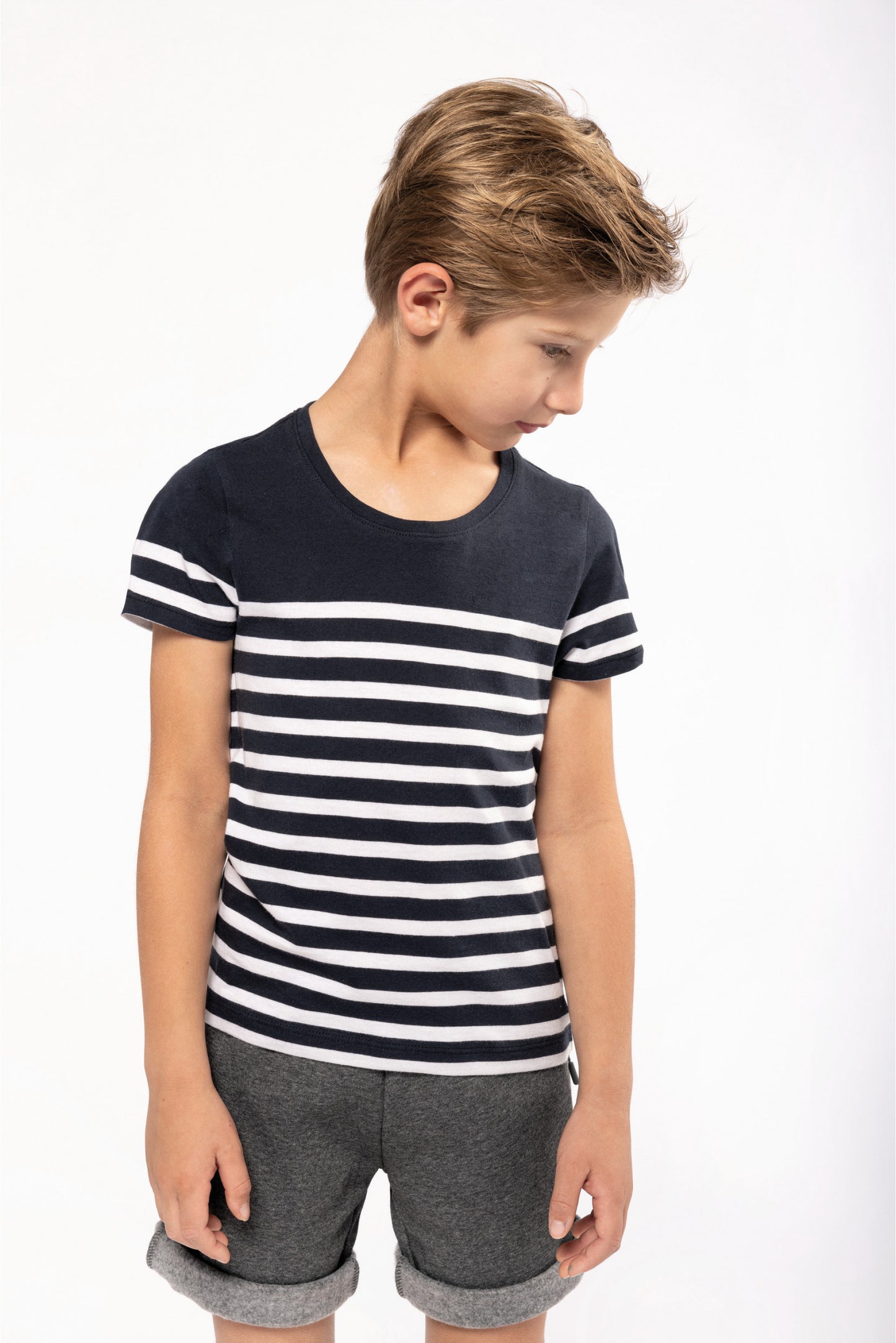 SNC3033-T-SHIRT MARIN EN COTON BIOLOGIQUE HOMME