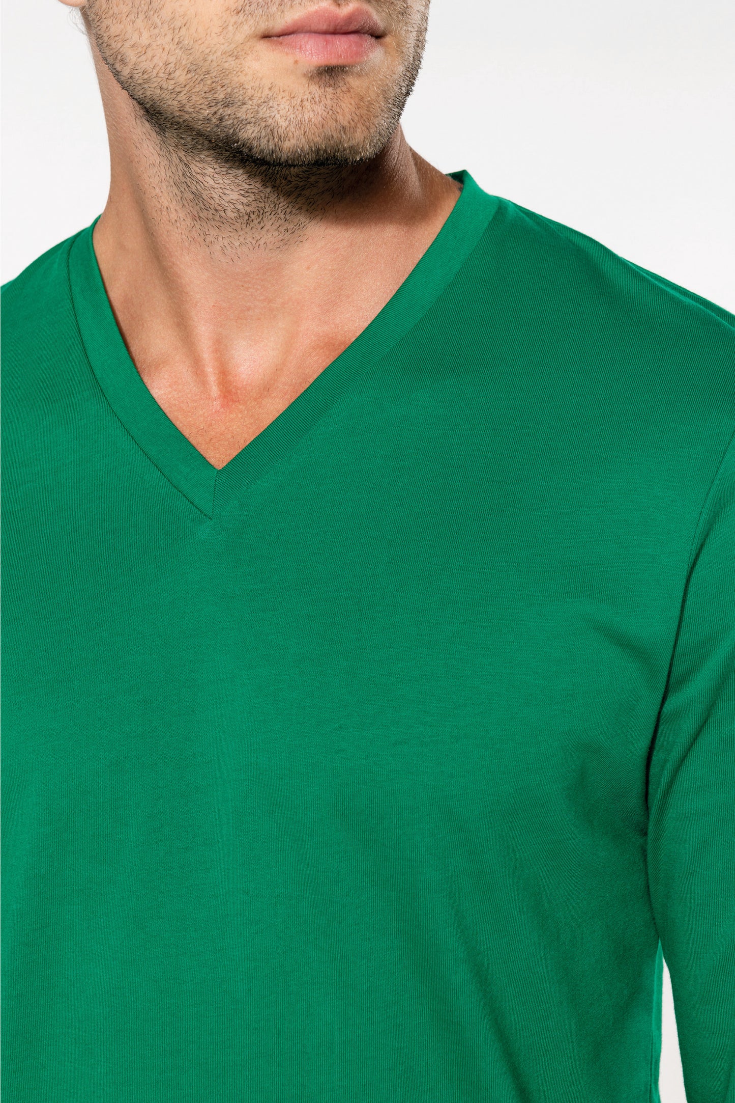 SNC358-CAMISETA DE MANGA LARGA Y CUELLO DE PICO DE HOMBRE
