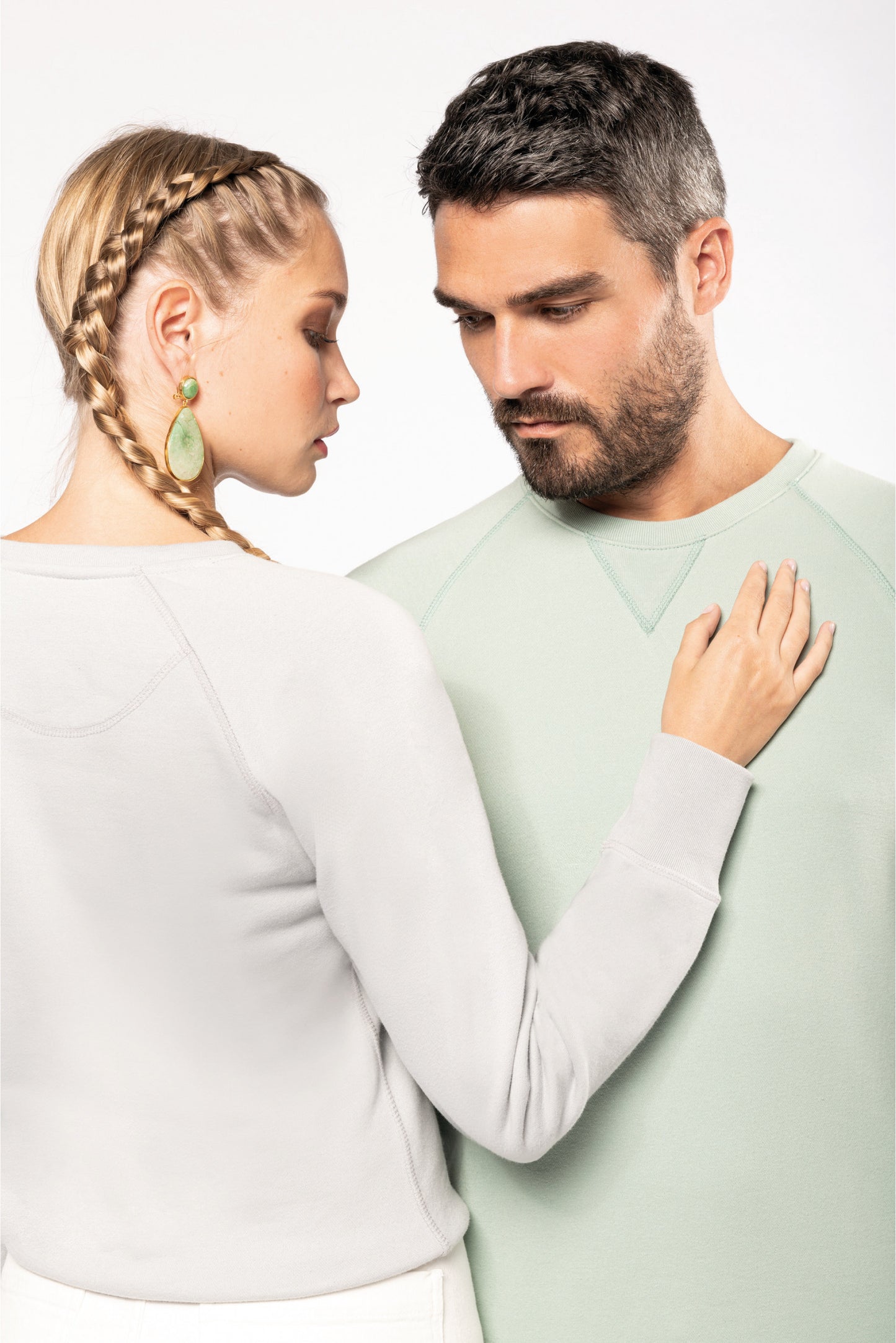 SN480 - SUDADERA ALGODÓN ORGÁNICO CON CUELLO REDONDO.HOMBRE