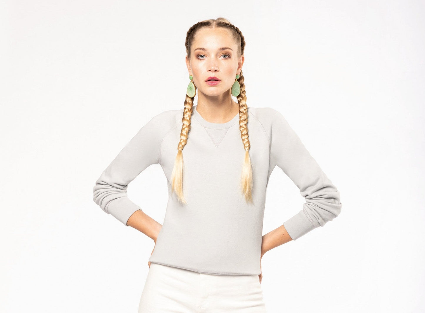 SN481 SWEAT-SHIRT COL ROND EN COTON BIO FEMME