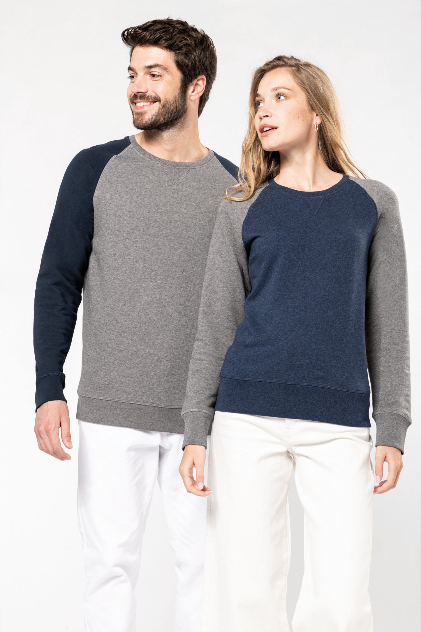 SN491 SWEAT COL ROND BICOLORE.HOMME