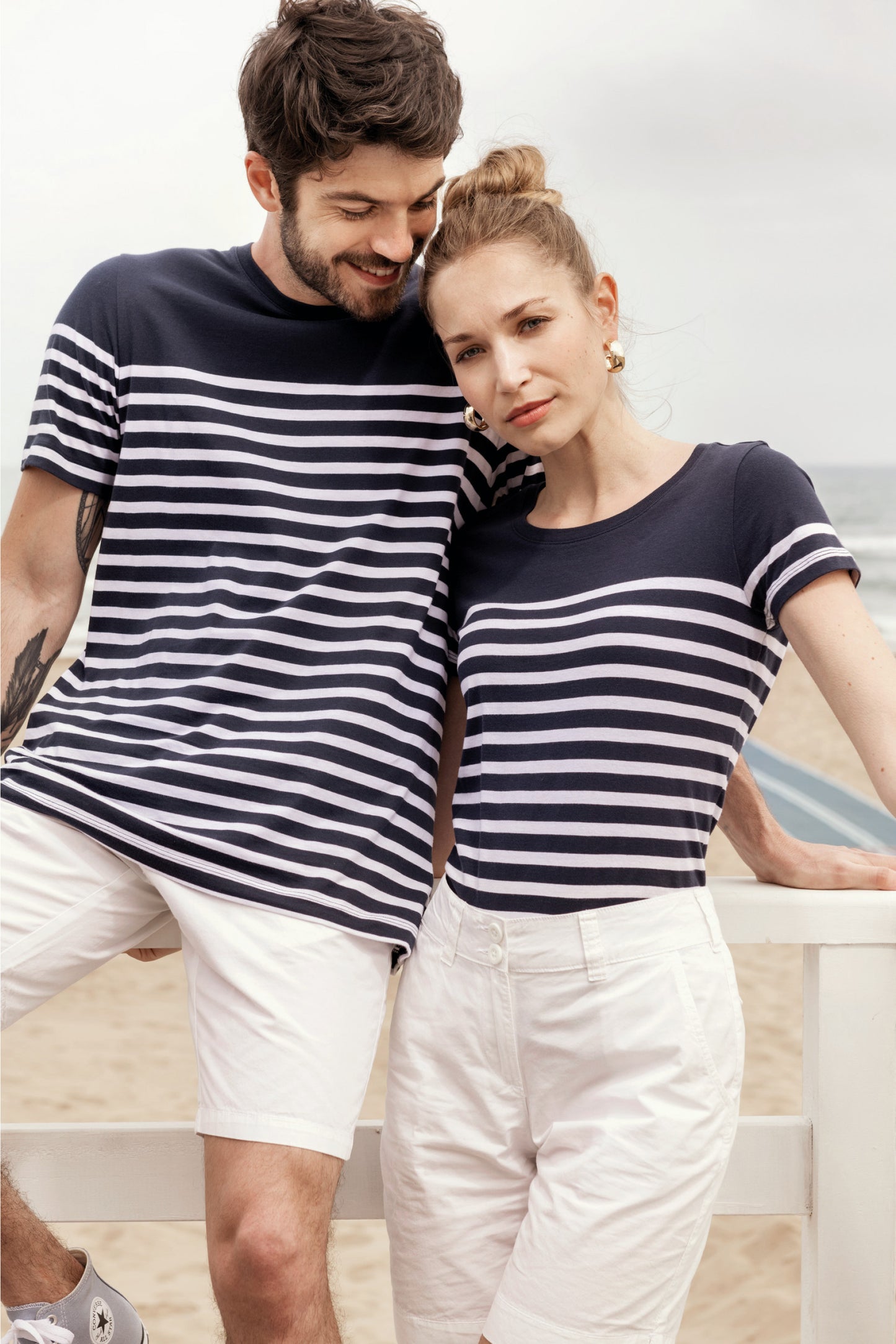 SNC3034-T-SHIRT MARIN EN COTON BIO POUR FEMME