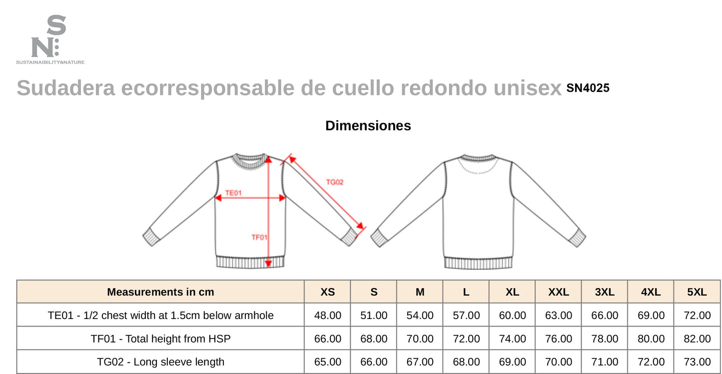 SN4025 -SUDADERA DE CUELLO REDONDO.UNISEX