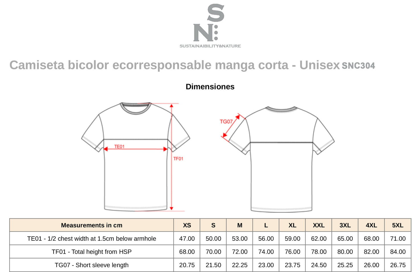 SNC304 CAMISETA BICOLOR LABORAL - UNISEX