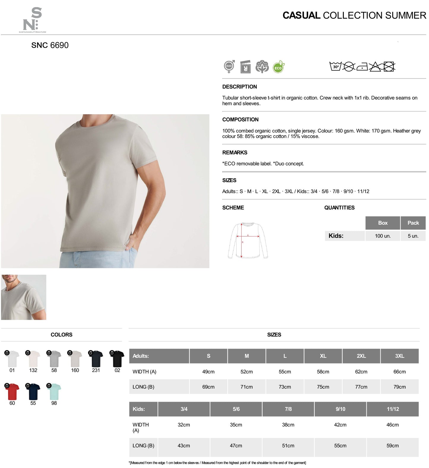 SNC6690 T-SHIRT IN COTONE UOMO