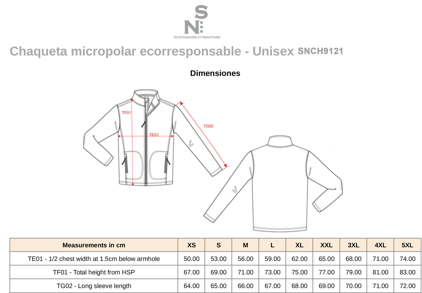 SNCH9121 CHAQUETA MICROPOLAR.UNISEX