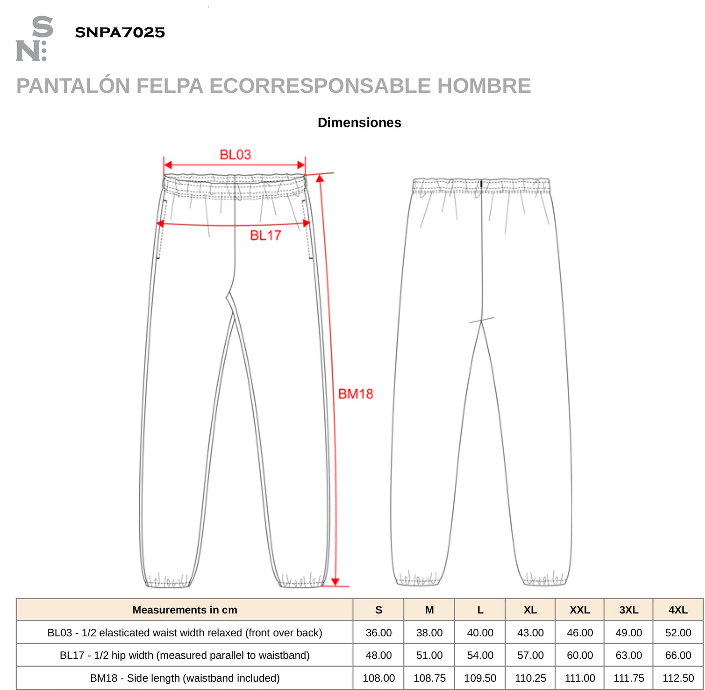 SNPA7025 - PANTALONI IN FELPA DA UOMO