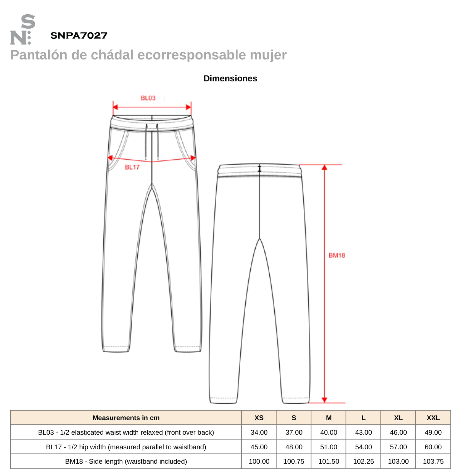 SNPA7025 - PANTALONI IN FELPA DA DONNA