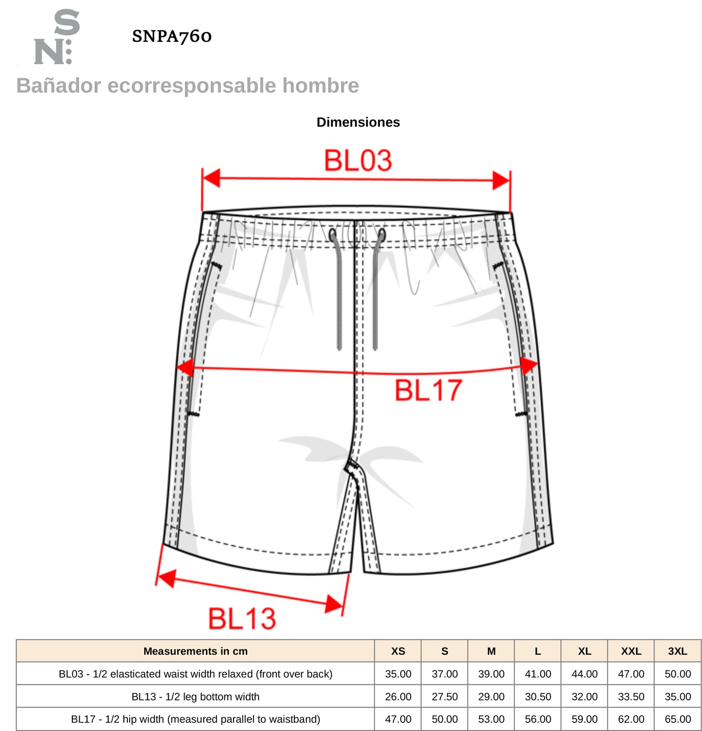 SNPA760 - BAÑADOR POLIÉSTER RECICLADO