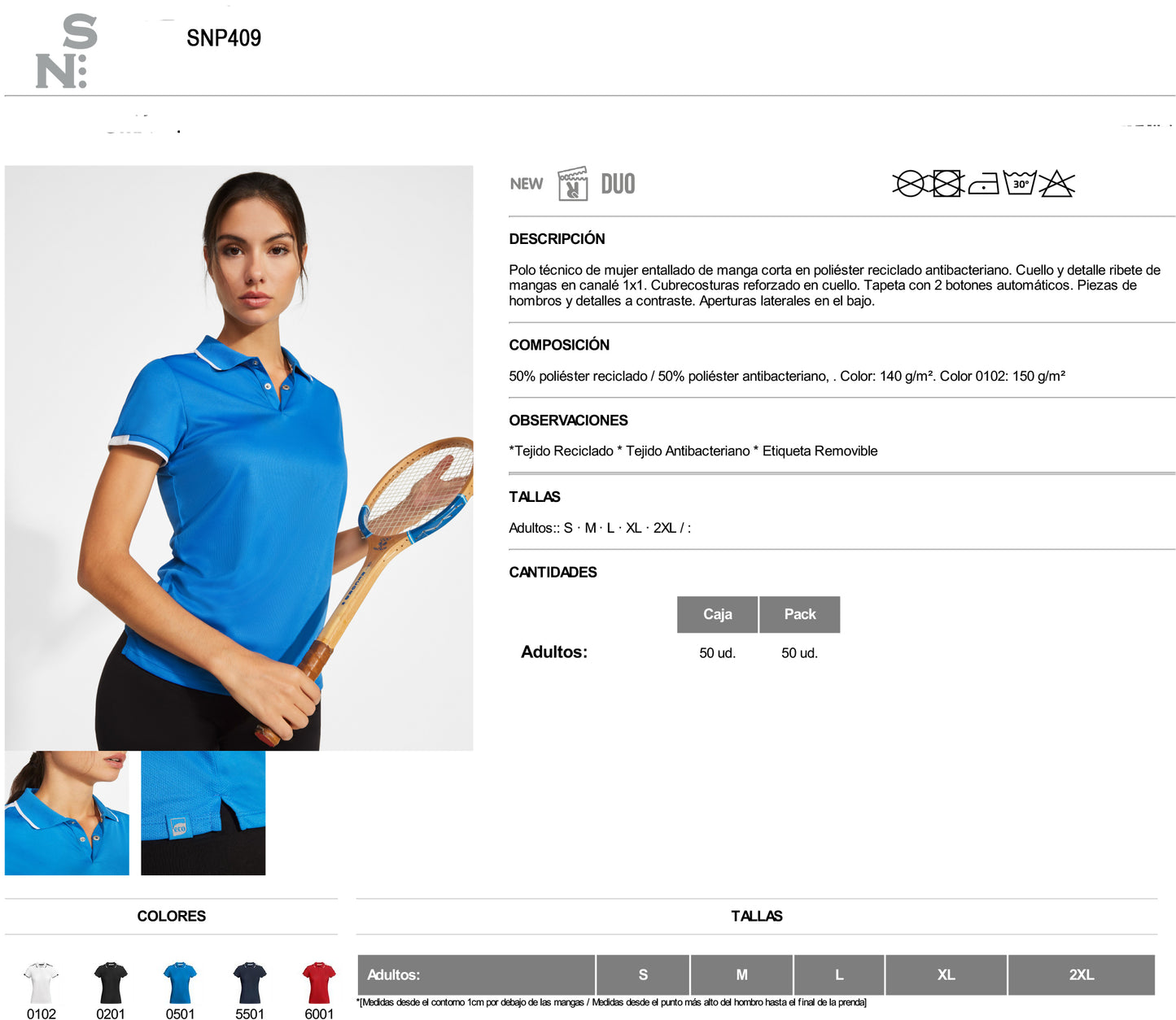 SNP0409 POLO TÉCNICO MUJER