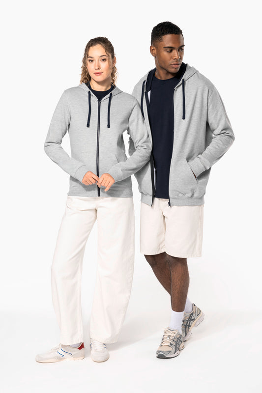 SN466 - SUDADERA CAPUCHA Y CREMALLERA COSTRASTADA