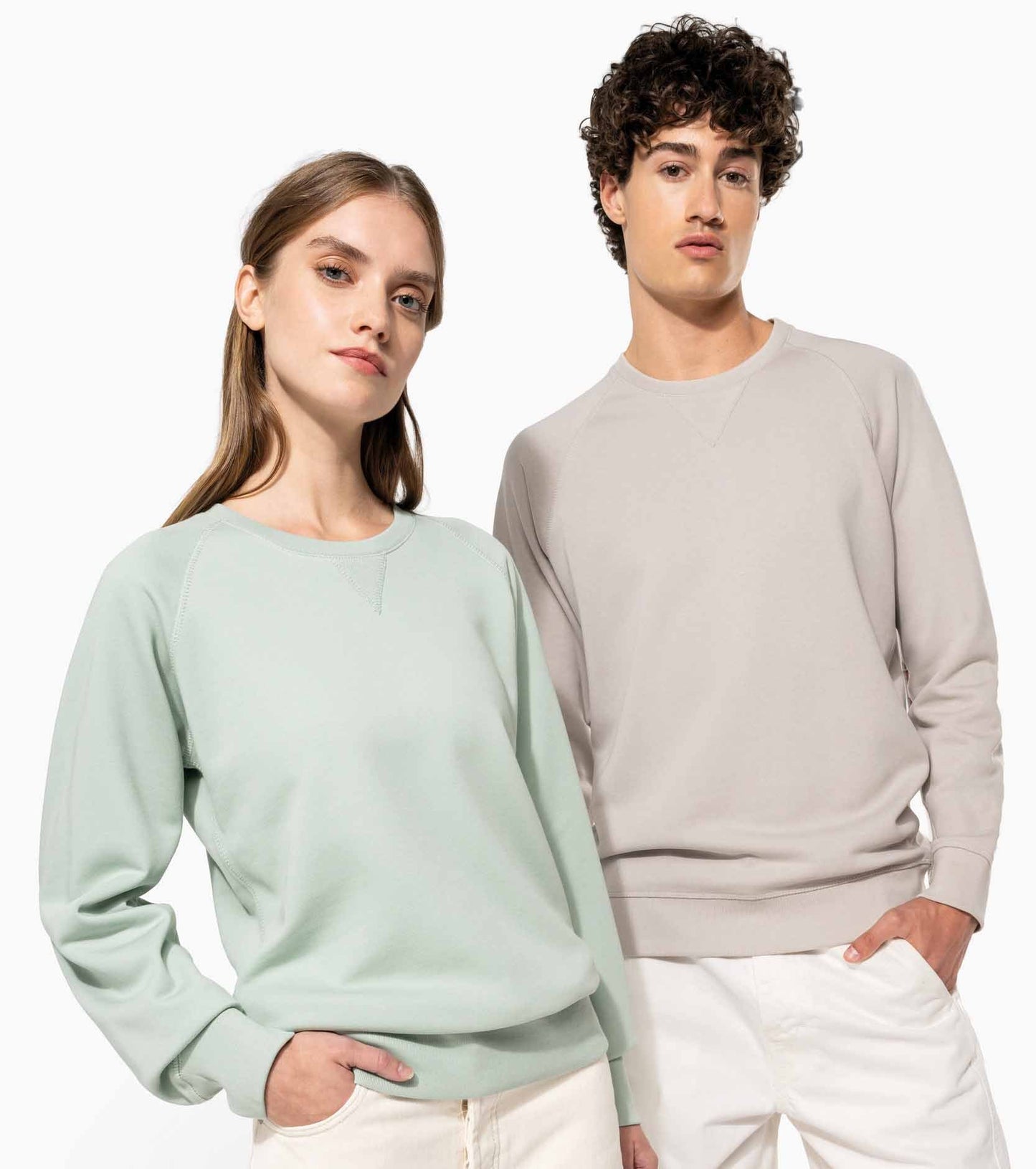 SN481 SUDADERA ALGODÓN ORGÁNICO CUELLO REDONDO.MUJER