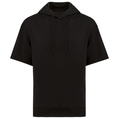 SNS406 - Felpa con cappuccio a maniche corte e spalle scese