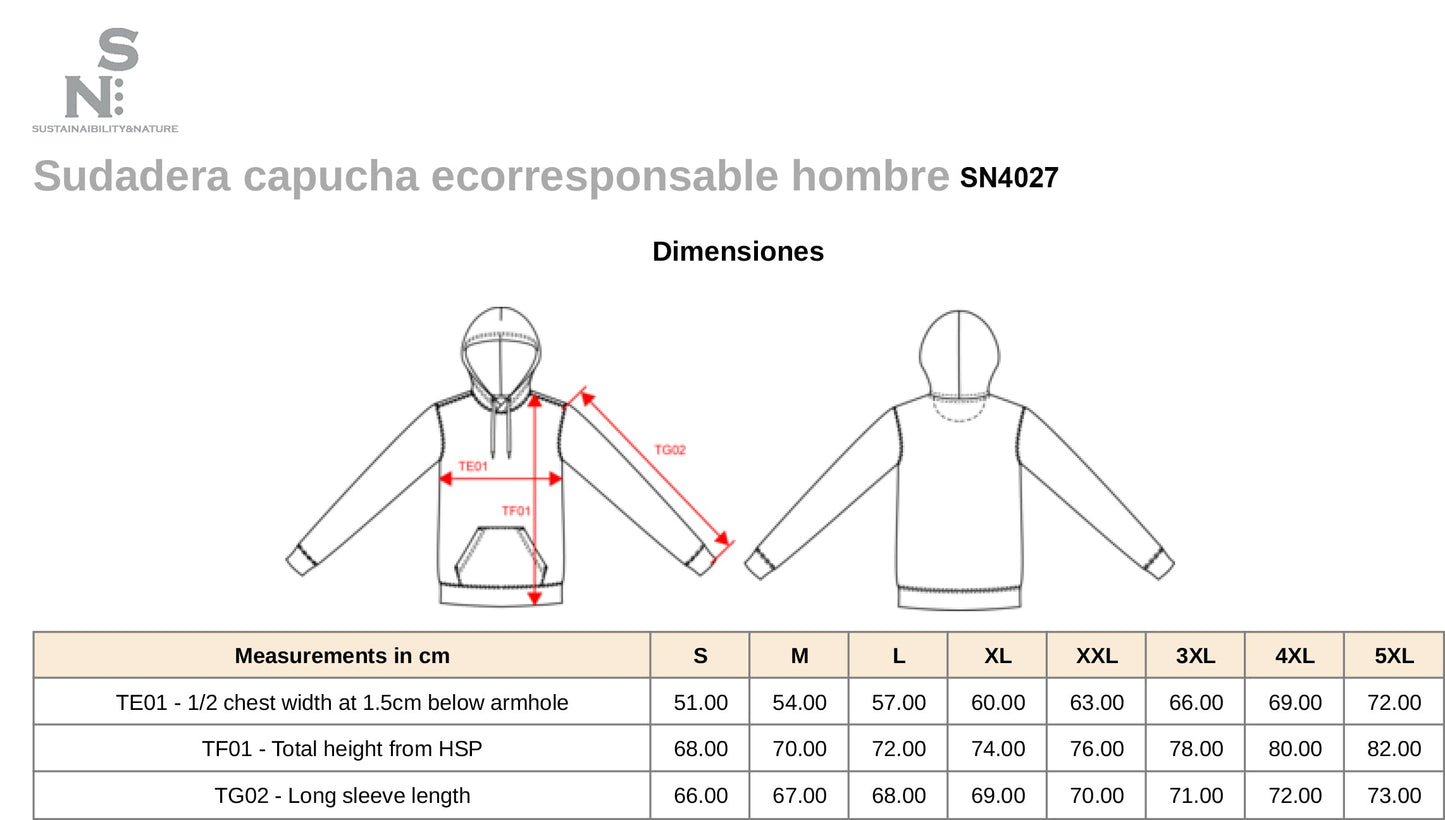 SN4027 SUDADERA CAPUCHA.HOMBRE