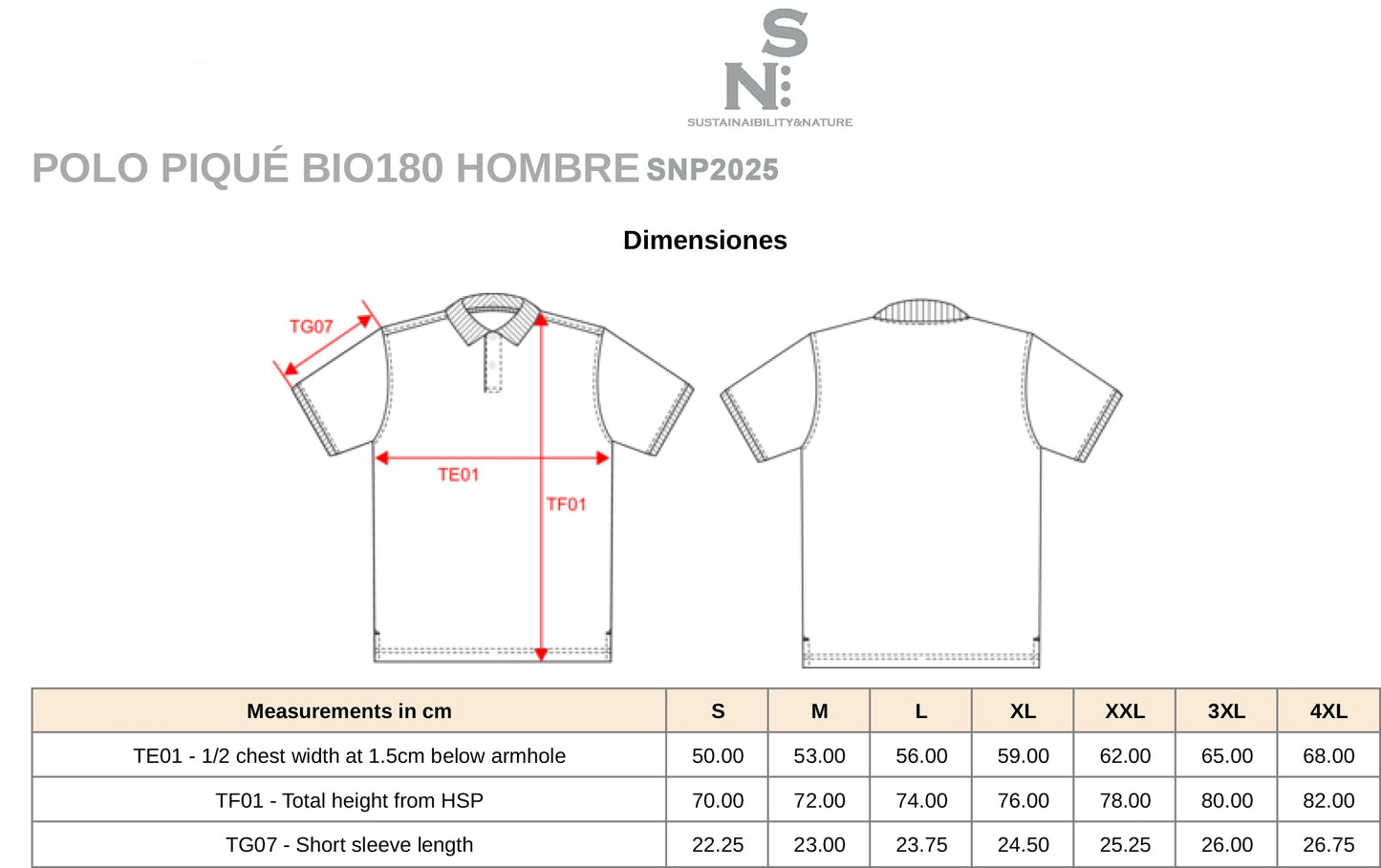 SNP2025 POLO IN COTONE BIOLOGICO UOMO